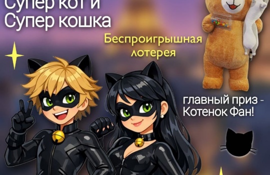 22.03 в 15:30 анимация «Cупер Кот и Супер Кошка в Фан Кидс»